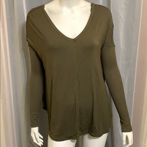 NWT Free People Army Color Long Sleeve Shirt